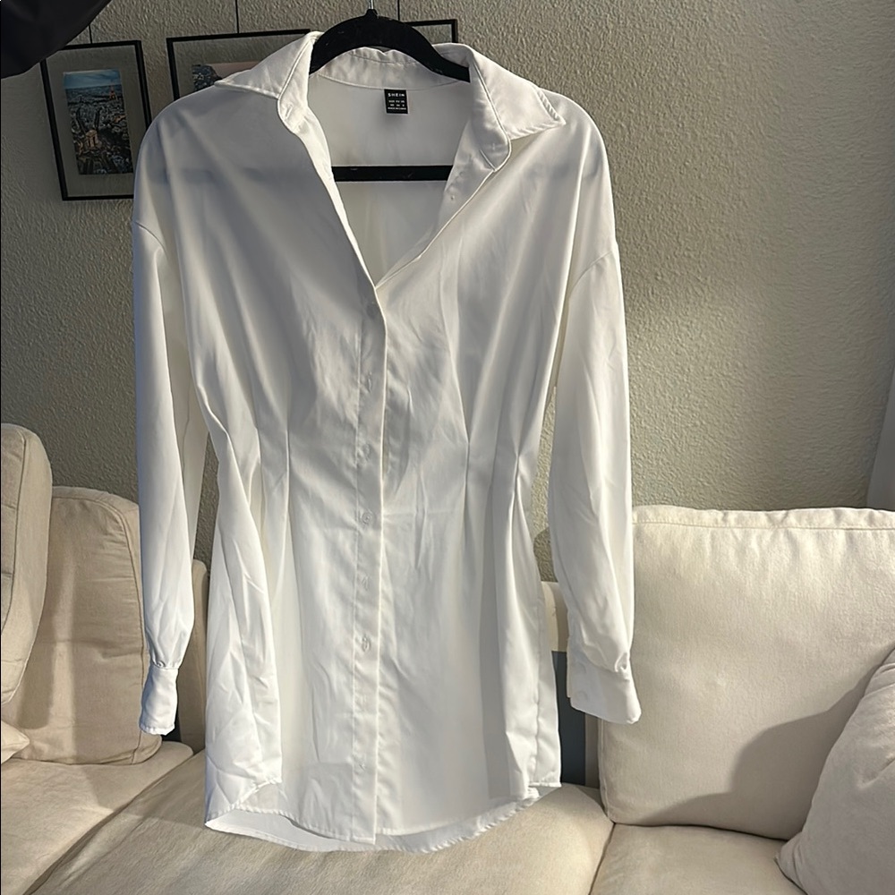 Shein White Shirt Dress